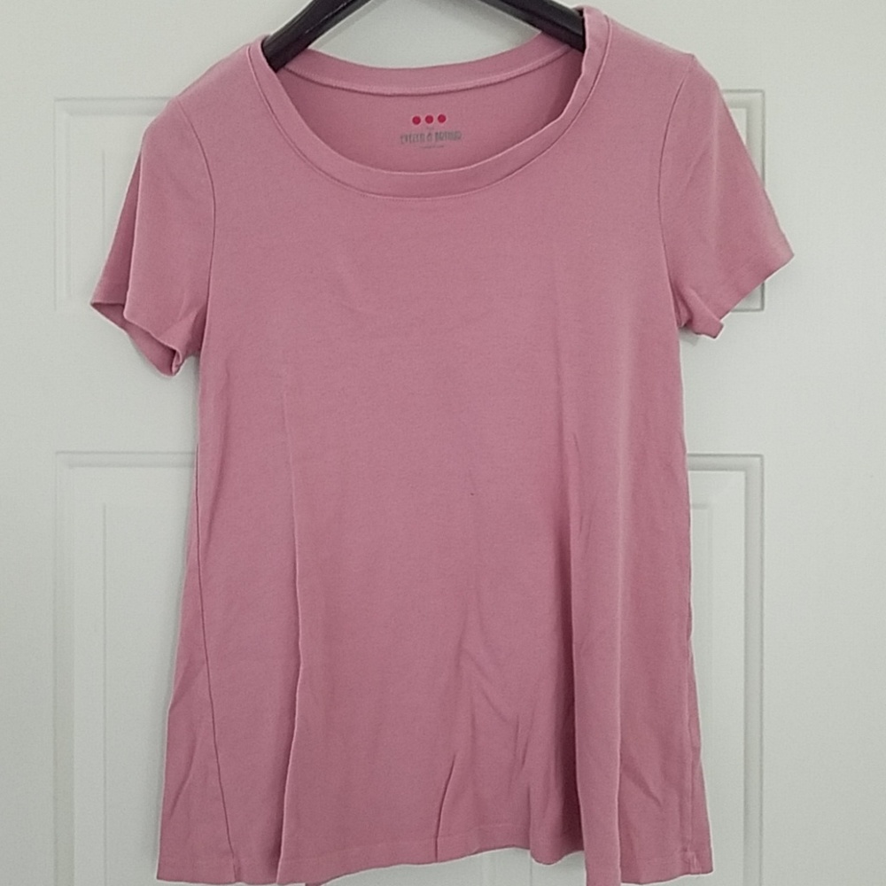 3 Dots Short Sleeve Dusty Pink T Shirt Sz XL